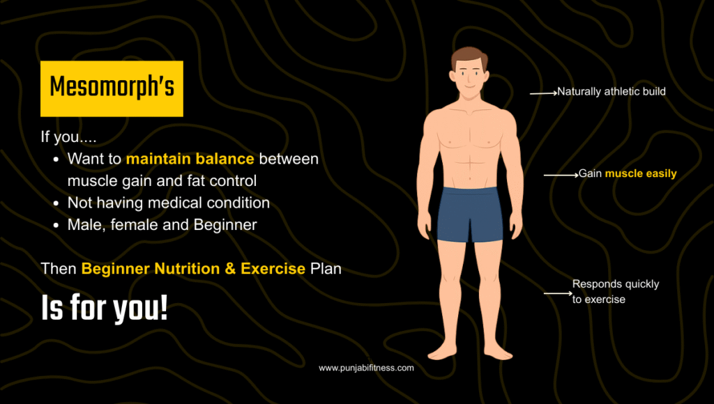 Balanced Beginner Nutrition & Exercise Plan for Mesomorphs – Punjabi Fitness